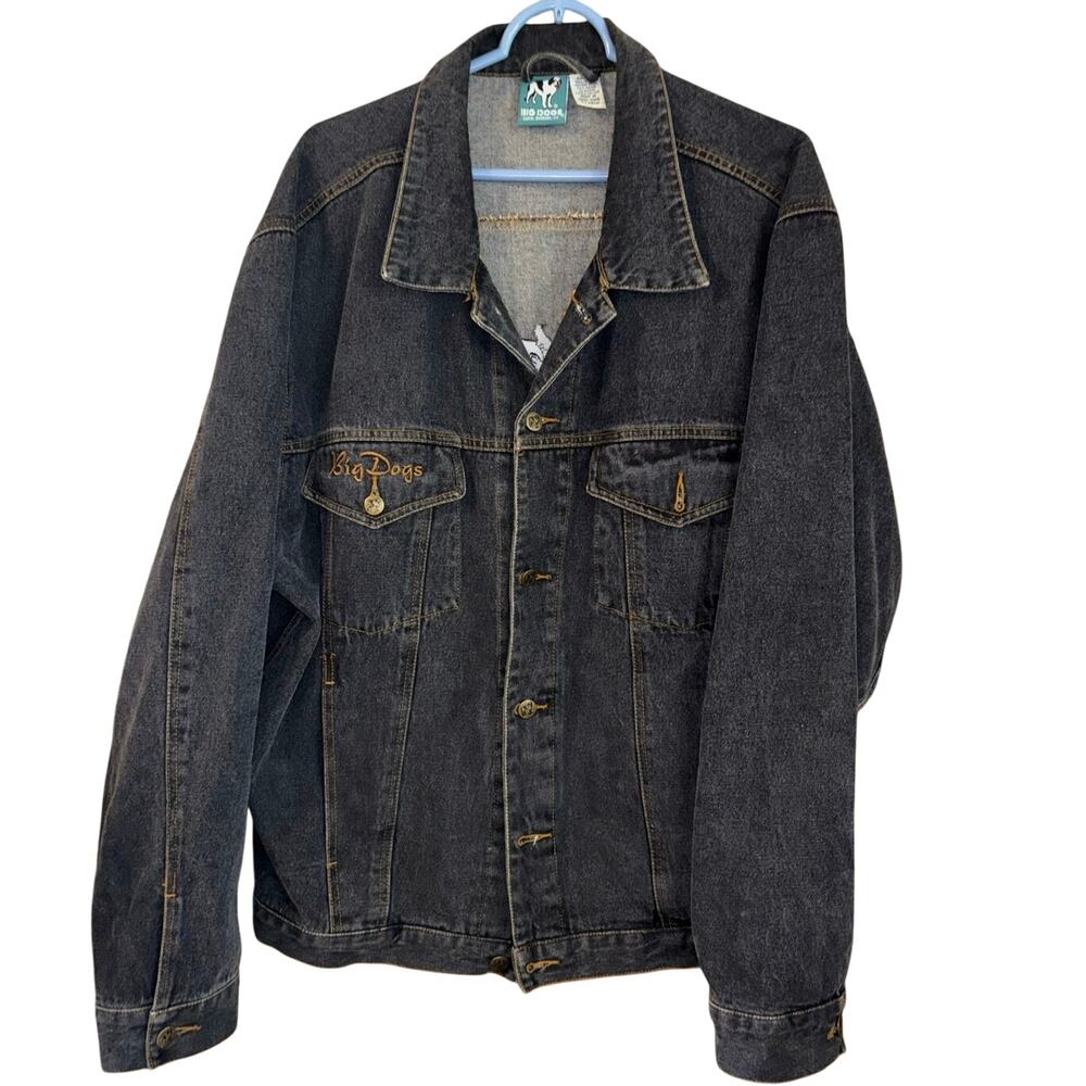 Vintage Big Dogs Santa Barbara, CA embroidered denim jacket XL